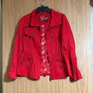 Guess Women's Vibrant Red Utility Jacket